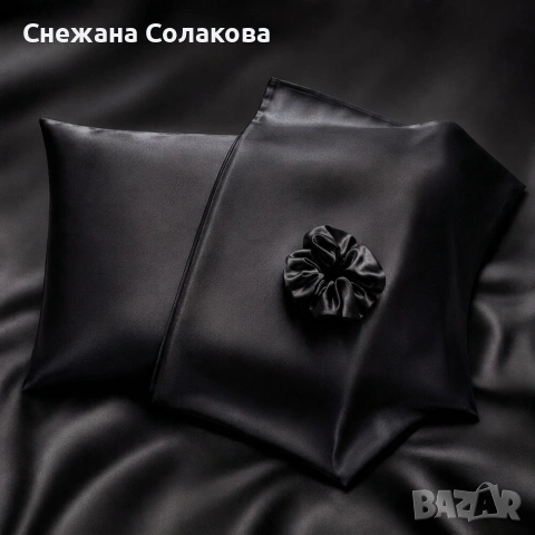 Комплект от 2 броя сатенени калъфки и подарък скрънчи , снимка 3 - Възглавници - 55223397