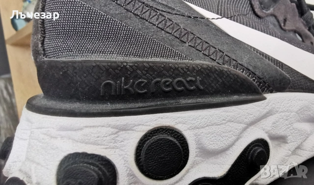 Nike React Element 55 black white номер 42 Black White, снимка 6 - Маратонки - 54649380