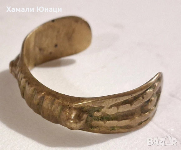 Старинна ръчно направена гривна рогатка, снимка 4 - Антикварни и старинни предмети - 54754351