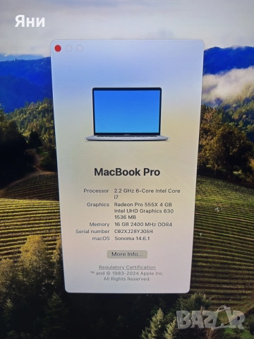 MacBook Pro 15" 2018 | i7-8750H | 16GB RAM | 256GB SSD | Radeon Pro 555X | Touch Bar, снимка 8 - Лаптопи за работа - 55557604