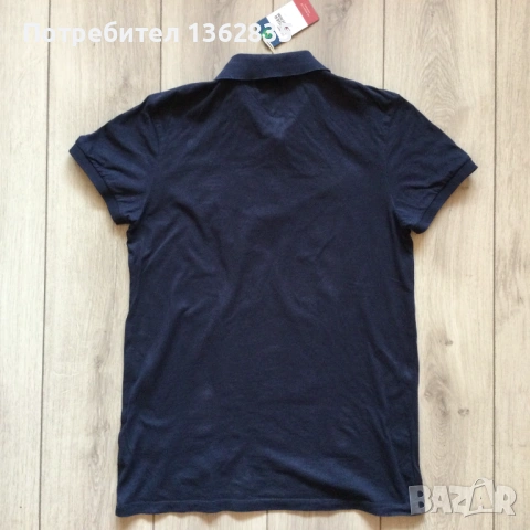 НОВА оригинална тъмно синя памучна поло тениска с яка TOMMY HILFIGER JEANS размер L от САЩ, снимка 6 - Тениски - 54605719