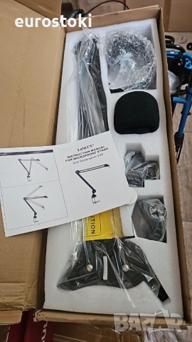  LANUCN Boom Arm pro - 3/8 5/8 Стабилна висококачествена метална стойка с рамо за микрофон, снимка 8 - Микрофони - 54741798