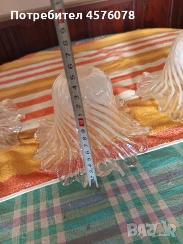 6 броя дебелостенни и масивни стъклени абажура за полюлей , снимка 4 - Полилеи - 54121227