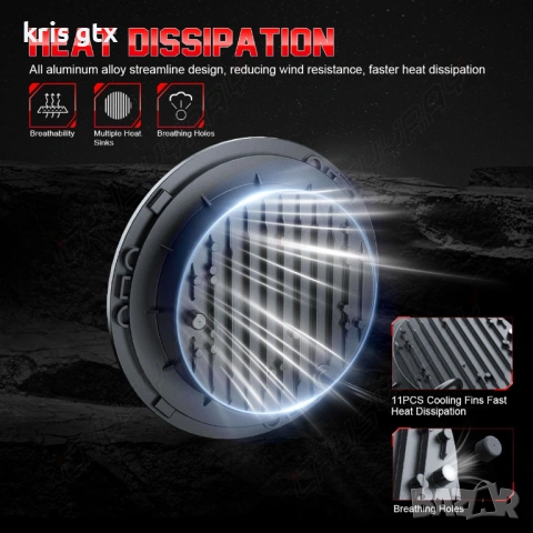 7 inch 7 инчa RGB LED Диодни фарове джип Jeep Wrangler JK LJ Lada Niva Golf 2 Cherokee Angel Eye, снимка 15 - Аксесоари и консумативи - 54401915