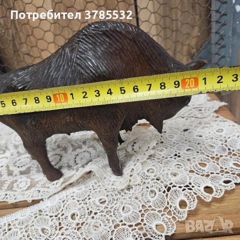 Дървен бик, снимка 5 - Статуетки - 55038273