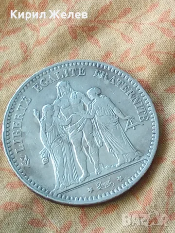 Сребърна монета 5 френски франка 1875 година 42117, снимка 4 - Нумизматика и бонистика - 55453154