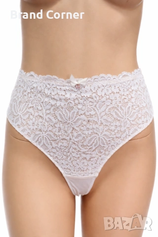 Дамски бикини Hunkemöller 2XL – бели с дантела и висока талия