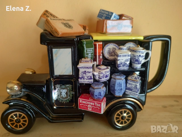 Рядък колекционерски чайник камионче с порцелан Ringtons Cardew, снимка 2 - Други ценни предмети - 54142444
