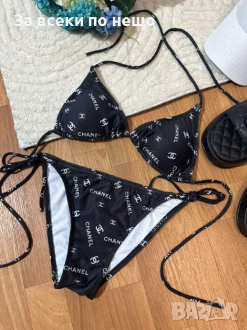 Chanel Дамски Черен Бански С 2 Части👙Дамски Бански С Две Части Шанел Код VivaModa32