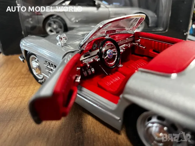 BBURAGO метален колекционерски модел MERCEDES BENZ 300SL CABRIO 1954г. 56.72 лв. / 29 €, снимка 5 - Колекции - 55507490