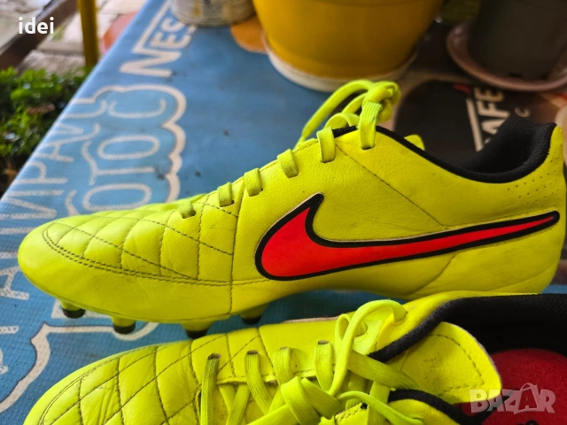 Nike Tiempo Rio II FG Volt/Hyper Punch/Black бутонки футболни обувки, снимка 5 - Маратонки - 54943079