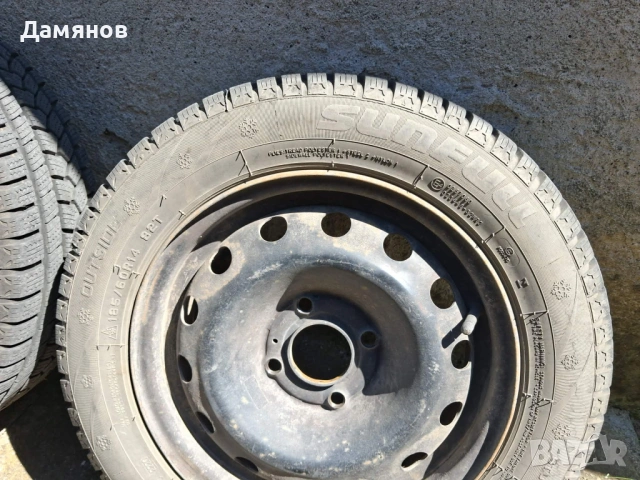 Стоманени джанти 14 цола Пежо с гуми, снимка 4 - Гуми и джанти - 54551674