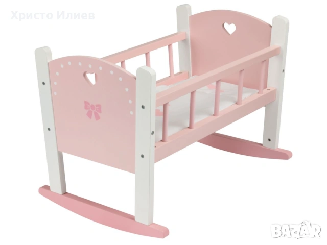 Дървено легло за кукли люлка 