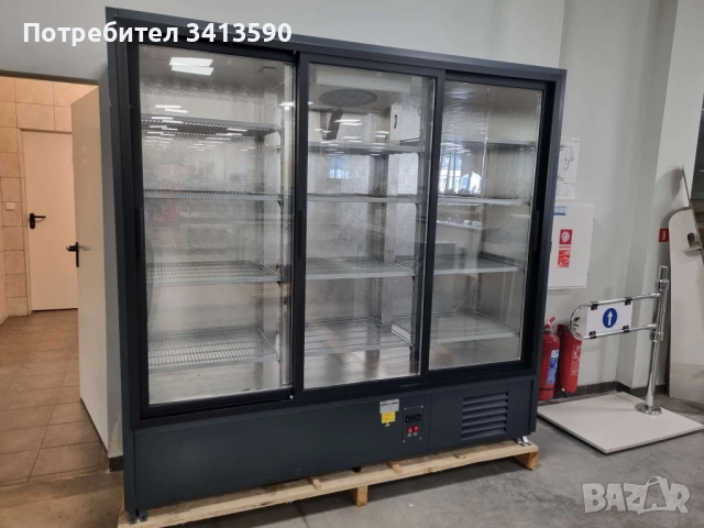КРАЙСТЕННА ХЛАДИЛНА ВИТРИНА 2 метра x 70см с врати и 2 години гаранция, снимка 3 - Хладилни витрини и фризери - 46622708