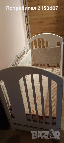 Детско креватче с матрак, снимка 4 - Бебешки легла и матраци - 54232170