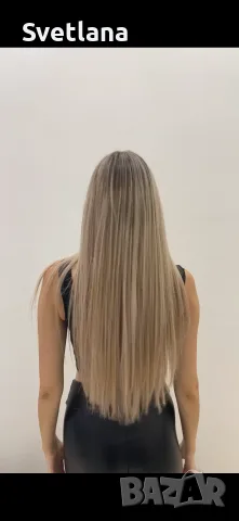 Екстеншъни Mounir Hair стикери 60 бр., естествена руска коса, цвят русо