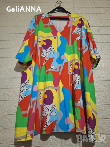 СТРАХОТНА ЦВЕТНА ТУНИКА 4XL-6XL, снимка 5 - Туники - 54585735