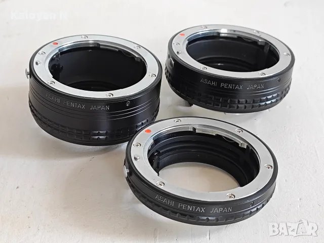 Комплект макро удължителни пръстени Asahi Pentax Auto Extension Tubes, байонет Pentax K, снимка 2 - Чанти, стативи, аксесоари - 55525801