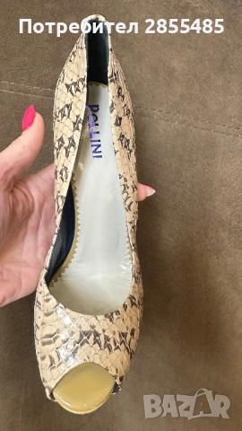 Оригинални Pollini обувки от естествен питон - Made in Italy - Nº39, снимка 2 - Дамски обувки на ток - 54500994