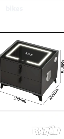 Смарт нощно шкафче Smart Heater LED, Bluetooth, безжично зареждане, снимка 2 - Шкафове - 55245464