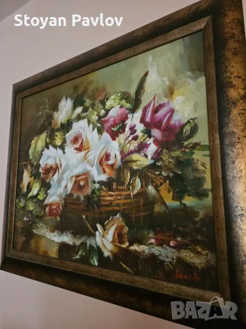Маслена картина Рози, снимка 2 - Картини - 55361396