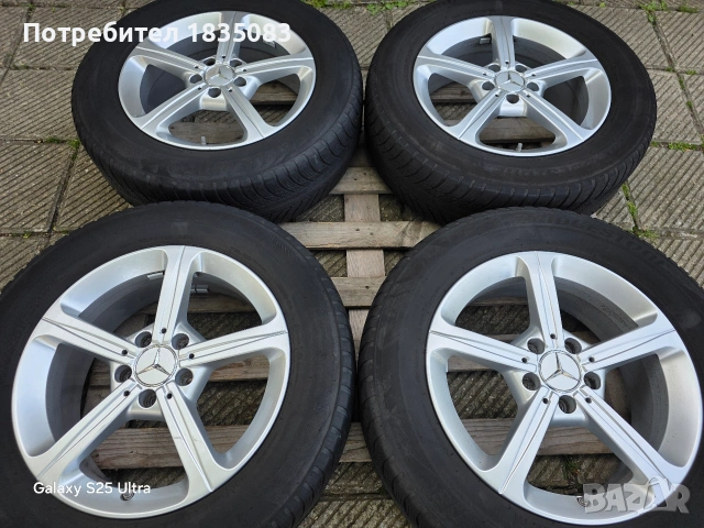 Лети джанти 17ки 5х112 Mercedes + зимни гуми 215/65/17 Bridgestone, снимка 2 - Гуми и джанти - 54439726