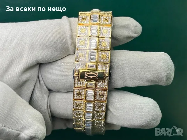Cartier Santos Iced Мъжки Часовник С Кварцов Механизъм Код Chronolux59, снимка 2 - Мъжки - 55649511