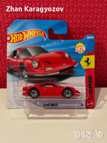 🔥 Hot Wheels Ferrari Dino 206 GT | Ново / Sealed | Колекционерска количка