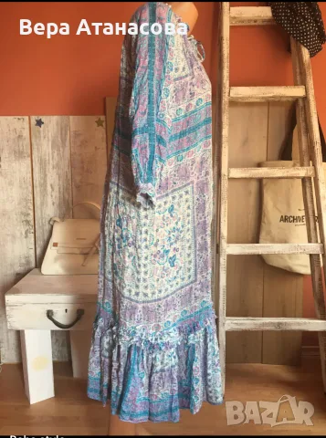 💙🩵👗 Дълга, лека и ефирна рокля Zara💎 s/m/l рамер, снимка 3 - Рокли - 55605859