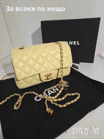 Chanel Flap Bag Gold logo Дамска Чанта От Естествена Телешка Кожа Код Brand Luxury Fashion26, снимка 3 - Чанти - 54960893