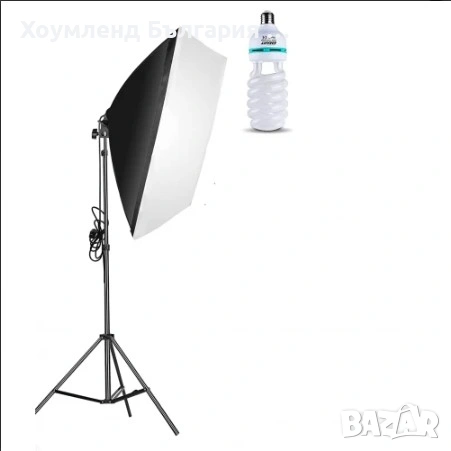 СОФТБОКС Светлина за фотография 150W , светлина за студио тип SoftBox, снимка 3 - Чанти, стативи, аксесоари - 54331905