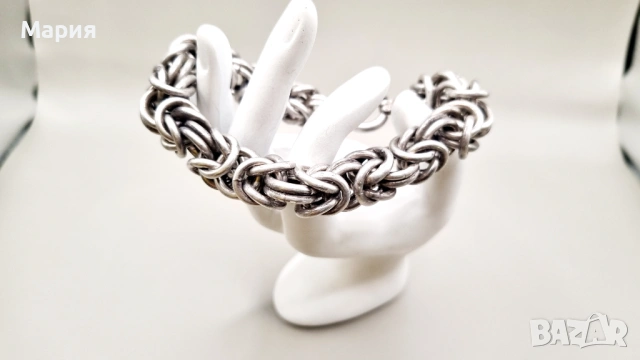 Сребърна Гривна, снимка 3 - Гривни - 54227409