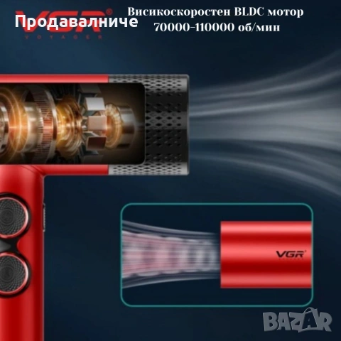 Професионален комплект машинки за подстригване VGR Stepless 4 в 1, снимка 4 - Фризьорски принадлежности - 54923630