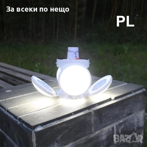 Лед Расгъваема Соларна лампа зареждане и с USB 5 в 1във формата на футболна топка с кука Код P2743, снимка 3 - Соларни лампи - 55066314