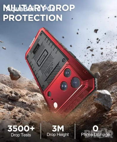 Кейс Beeasy за Iphone 17 Pro, IP68 водоустойчив, удароустойчив алуминиев брониран калъф с протектор, снимка 4 - Калъфи, кейсове - 55540129