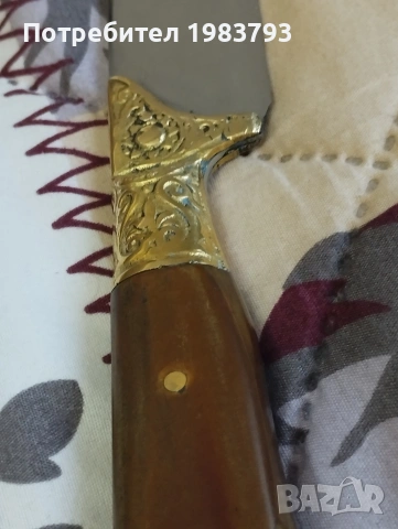 Красив ловен нож с бронзови гардове., снимка 3 - Ножове - 54987988