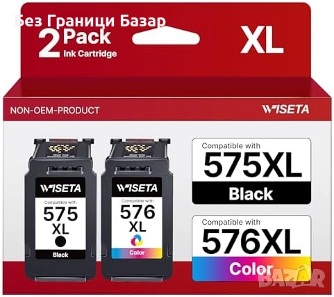 Нови 575XL 576XL касети за Canon PIXMA черна и цветна мастилница 2 броя тонер притер