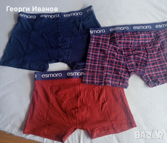ЧИСТО НОВИ С ЕТИКЕТ M/L ESMARA НЕОБУВАНИ мъжки боксерки с грешен XL РАЗМЕР Men's Boxer Briefs Trunks