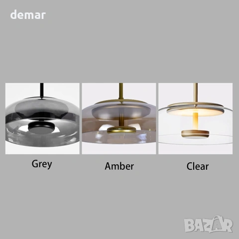 Модерен LED висящ полилей 12W с 3 цвята светлина, снимка 3 - Полилеи - 55025705