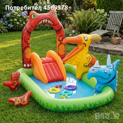 Водна площадка Bestway Jurassic 53160 – Детски мини аквапарк с пързалка и пръскачки, снимка 2 - Басейни и аксесоари - 54307833