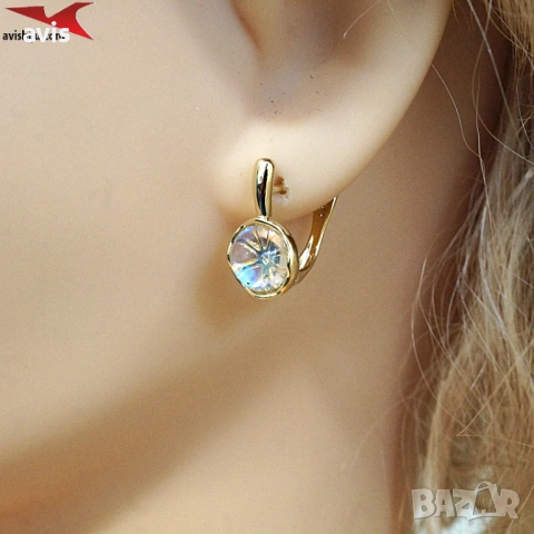 Обеци с 14К златно покритие 2141892, снимка 4 - Обеци - 53956438