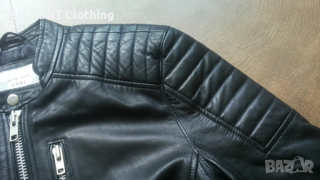 Jack & Jones JCONIMU LEATHER Jacket Размер S мъжко яке агнешка естествена кожа 17-27, снимка 5 - Якета - 54804699