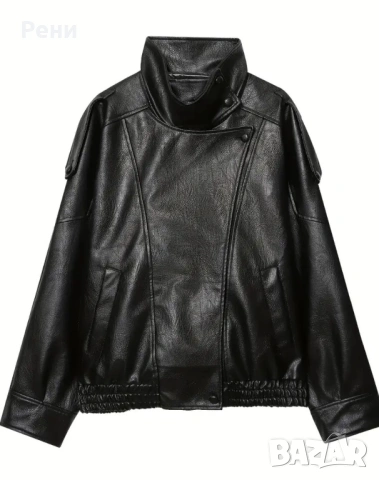 Чисто ново кожено яке oversize, снимка 3 - Якета - 54261973