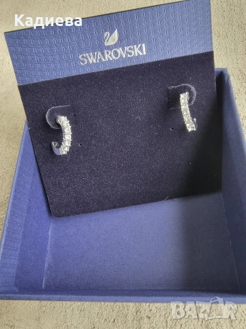 Обици Swarovski тип халка с кристали, кръгла форма