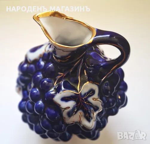 ЛФЗ - СССР - Перфектна гарафа за вино сервиз кана кобалт злато  , снимка 7 - Други ценни предмети - 55645126