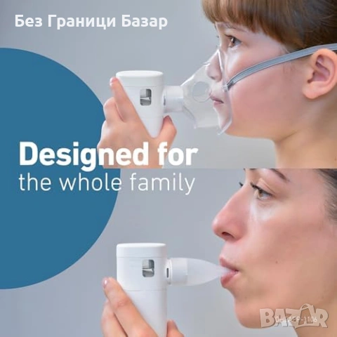 Нов Портативен меш небулизатор OMRON MicroAir Move с маски за деца и възрастни, снимка 8 - Други - 54923802