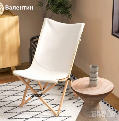 Комплект от 2 бамбукови къмпинг стола