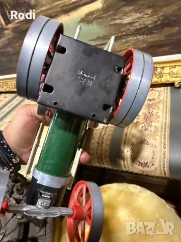 СТАРА РЕТРО МЕТАЛНА ИГРАЧКА ДЕЙСТВАЩА ПАРНА МАШИНА Mamot TRAKTOR , снимка 4 - Колекции - 54591739