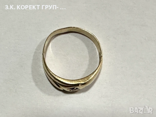 Златен дамски пръстен 14К – 2,91 г, размер 60, снимка 5 - Пръстени - 55192279