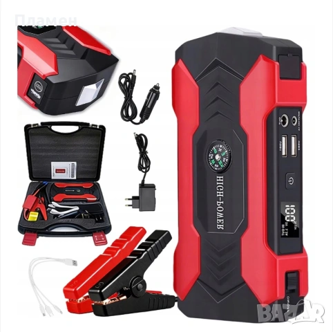 Автомобилен стартер 99800 mAh Power Bank Фенер Чук Комплект кабели с преносим твърд калъф, снимка 7 - Аксесоари и консумативи - 54866314